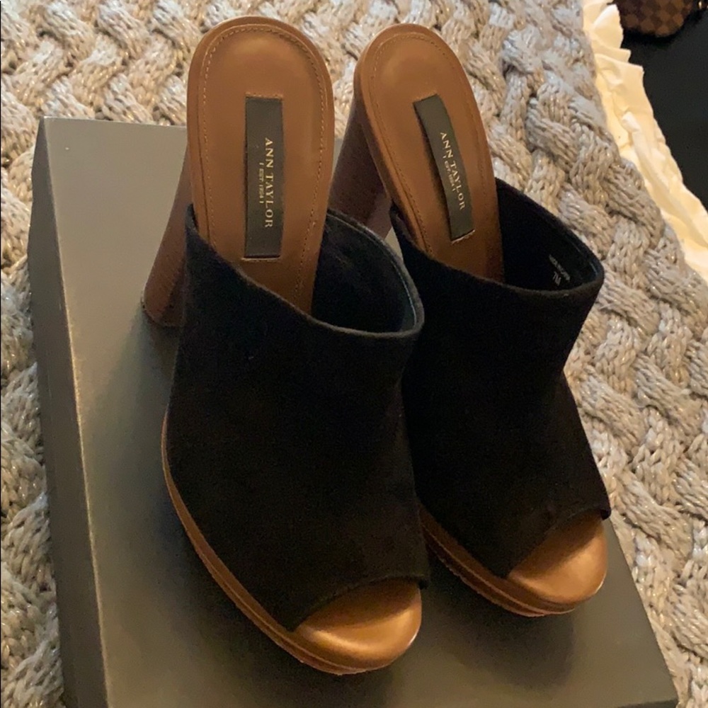 Platform suede mule ANN Taylor